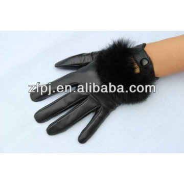 Fashion real fox fur leather gloves in winter